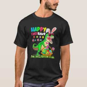 Camiseta Feliz Eastrawr T Rex Bunny Easter Egg Funny Dinosa