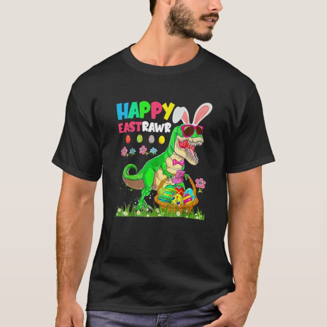 Camiseta Feliz Eastrawr T Rex Bunny Easter Egg Funny Dinosa (Anverso)