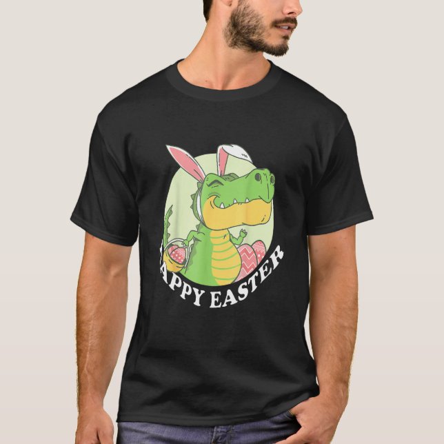 Camiseta Feliz Eastrawr T Rex Dinosaur Bunny Ears Easter Ea (Anverso)
