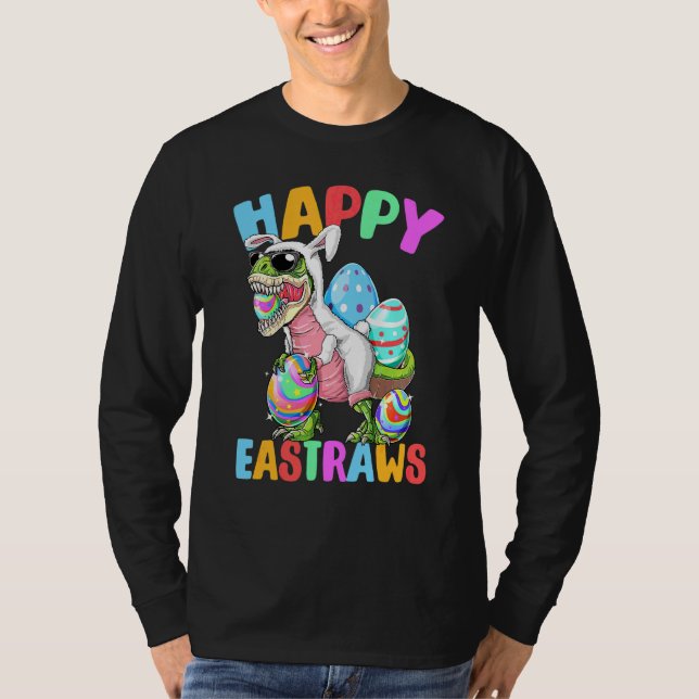 Camiseta Feliz Eastrawr T Rex Dinosaur Easter Bunny Ears Eg (Anverso)