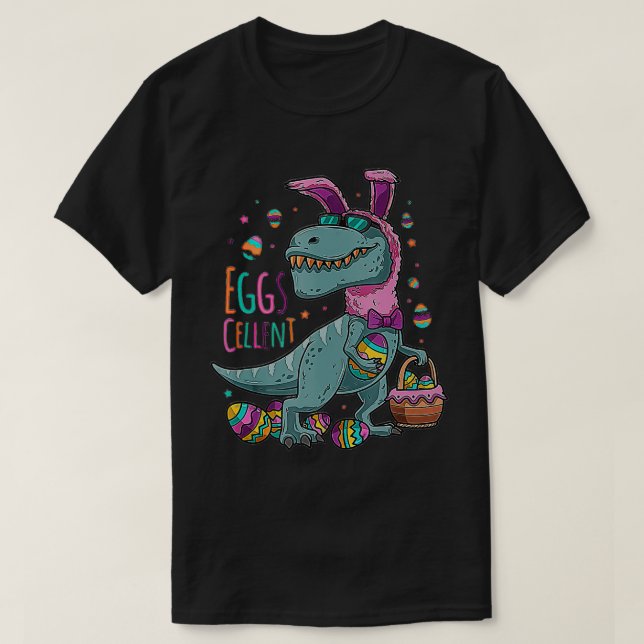 Camiseta Feliz Eastrawr T Rex Dinosaur Easter Bunny Egg Cel (Diseño del anverso)