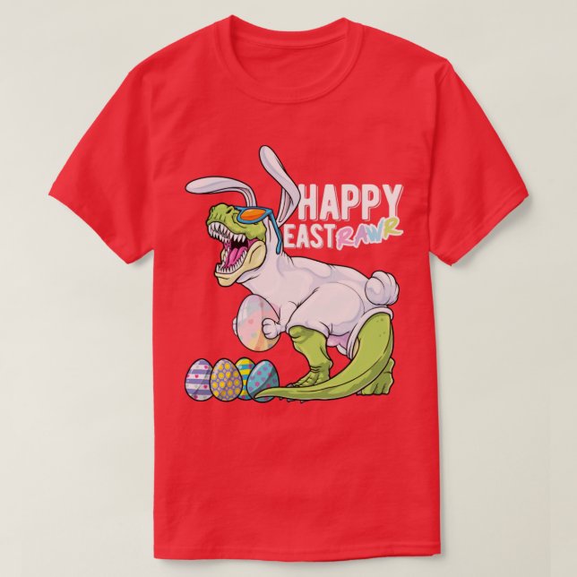 Camiseta Feliz Eastrawr T Rex Dinosaurio Conejo de Pascua H (Diseño del anverso)