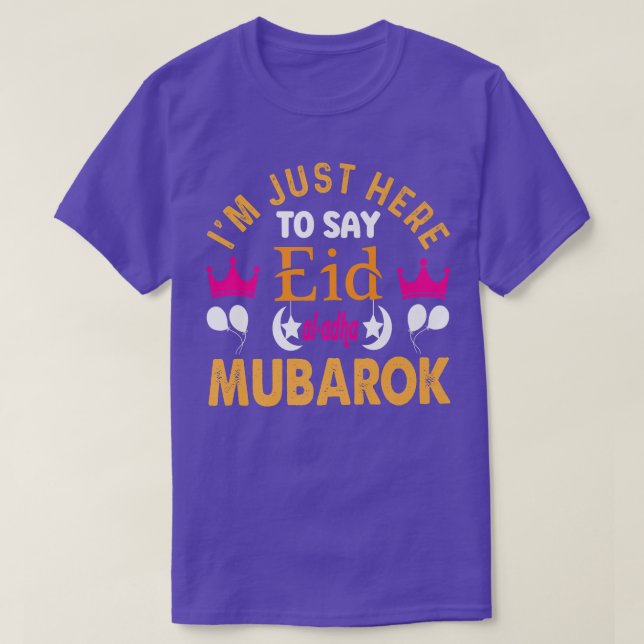Camiseta Feliz Eid Mubarak para los niños musulmanes Eid al (Diseño del anverso)