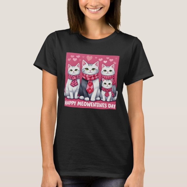 Camiseta Feliz El día de San Valentín de Meowentine en el D (Anverso)