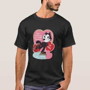 Camiseta Feliz El Gato Patinando Sobre Hielo San Valentín