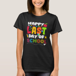 Camiseta Feliz El Último Día De La Escuela, Padres Y Niños