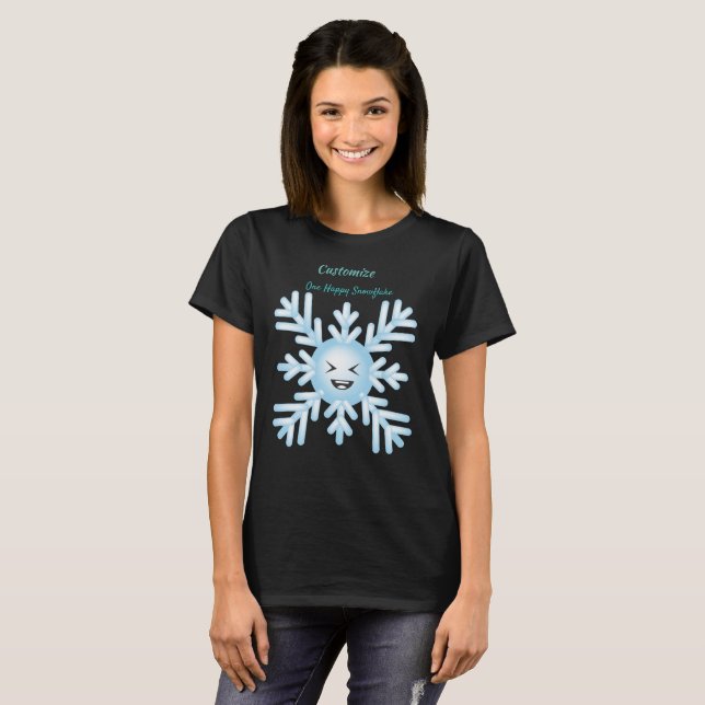 Camiseta Feliz Emoticon de Snowflake Thunder_Cove (Anverso completo)