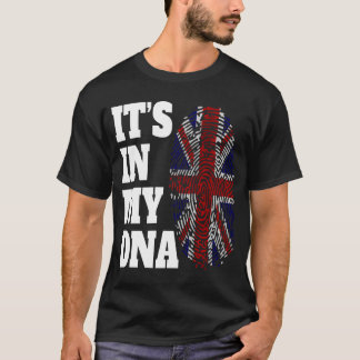Camiseta Feliz en mi bandera de ADN Inglaterra Gran Bretaña
