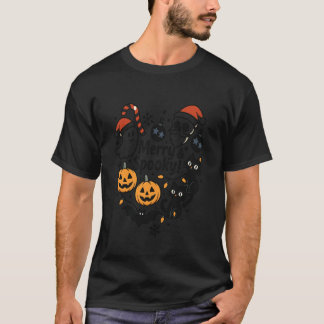 Camiseta Feliz Espeluznante Halloween Navidad Gatitos Lindo