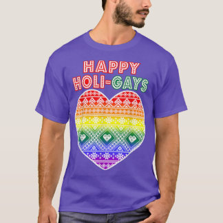 Camiseta Feliz estilo de Navidades HoliGAYS LGBTQ+