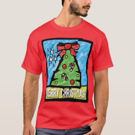 Camiseta Feliz estilo del dibujo animado del árbol de