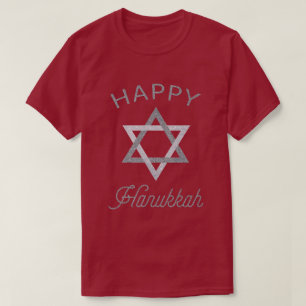 Camiseta Feliz Estrella de Hanukkah de David Purpurina T-Sh
