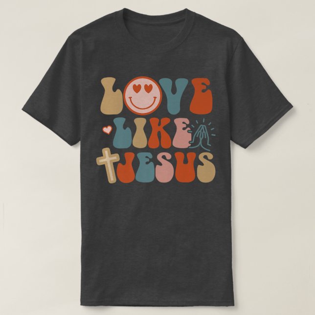 Camiseta Feliz Face Amor Como Jesús Fe Cristiano (Diseño del anverso)