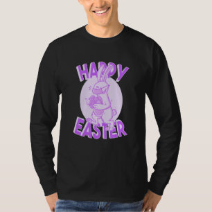 Camiseta Feliz Face Mask Conejo Pastel Purple