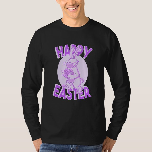 Camiseta Feliz Face Mask Conejo Pastel Purple (Anverso)