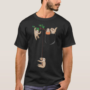 Camiseta feliz familia Sloth Hábitat en Pocket