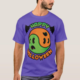 Camiseta Feliz Fantasma de Halloween Yin-Yang