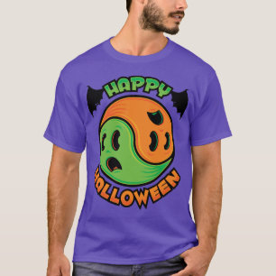 Camiseta Feliz Fantasma de Halloween Yin-Yang