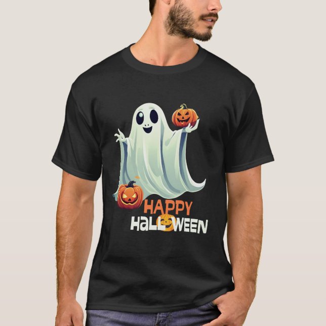 Camiseta Feliz Fantasma Feliz Halloween (Anverso)
