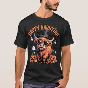 Camiseta Feliz Fantasma Vaca Alta Bruja Calabaza Fantasmas