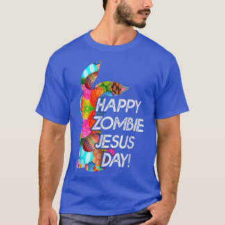 Camiseta Feliz Feliz Día De Zombie Jesús Conejo De Pascua P