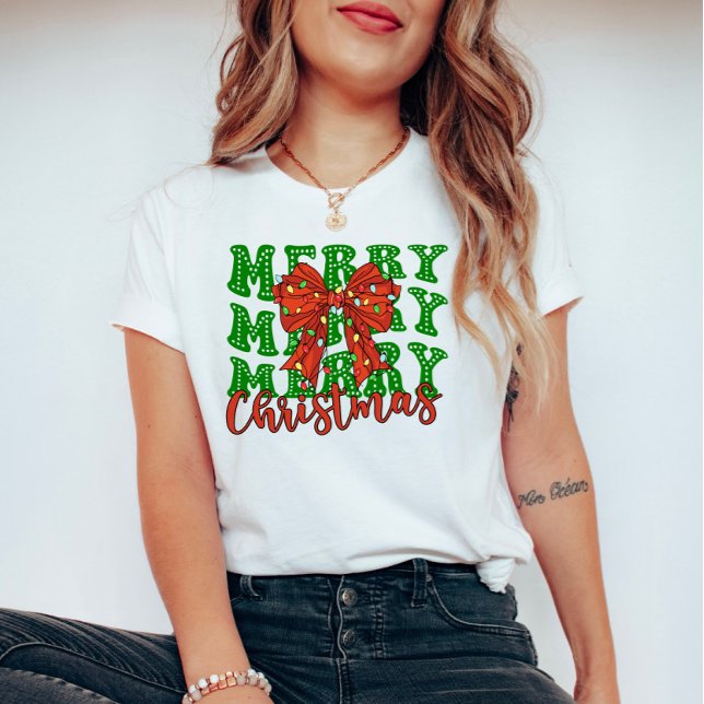 Camiseta Feliz Feliz Feliz Feliz Navidad Coquette (Subido por el creador)