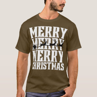Camiseta Feliz Feliz Feliz Navidad Santas Santas Sleigh & F