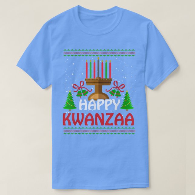 Camiseta Feliz feriado de Navidades de Kwanzaa Tee (Diseño del anverso)