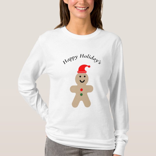 Camiseta Feliz feriado de pan de jengibre (Anverso)