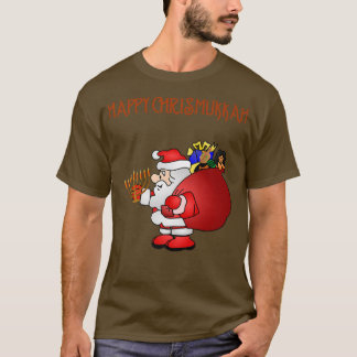 Camiseta Feliz feriado familiar amordazado en Chrismukkah