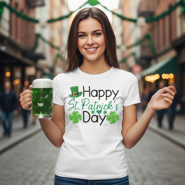 Camiseta Feliz feriado festivo por el Día de San Patricio (Happy St. Patrick's Day Festive Holiday T-Shirt)