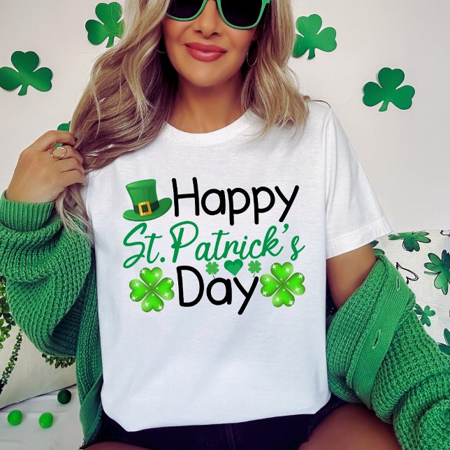 Camiseta Feliz feriado festivo por el Día de San Patricio (Happy St. Patrick's Day Festive Holiday T-Shirt)