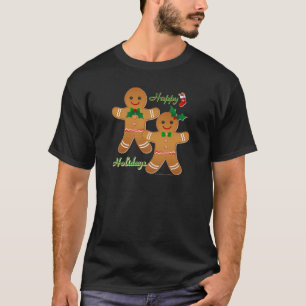 Camiseta Feliz feriado Gingerbread Man Boy Chica