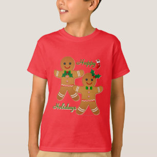 Camiseta Feliz feriado Gingerbread Man Boy Chica