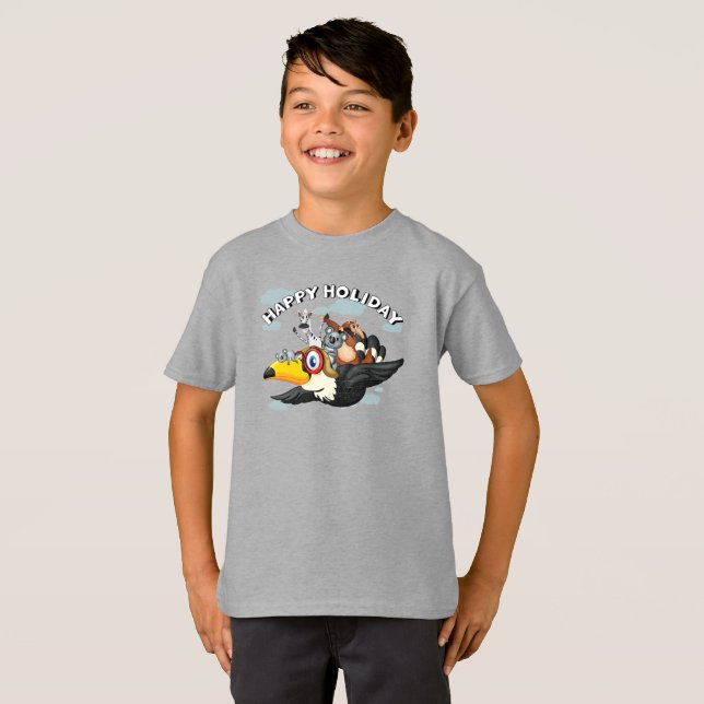 Camiseta Feliz feriado | Niño (Anverso completo)