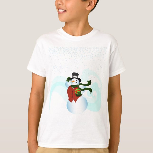 Camiseta Feliz feriado Snowman (Anverso)