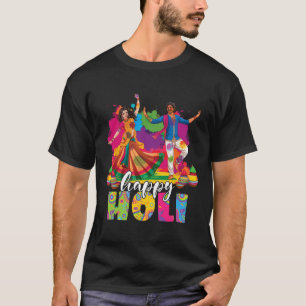 Camiseta Feliz Festival de Holi India de Baile de Primavera