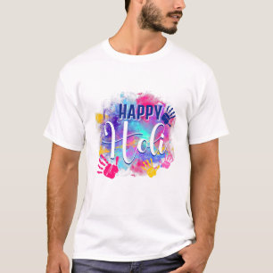 Camiseta Feliz Festival de Primavera Holi colorido Ce hindú