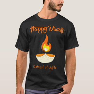 Camiseta Feliz Festival Deepavali Diwali de Luces para Indi