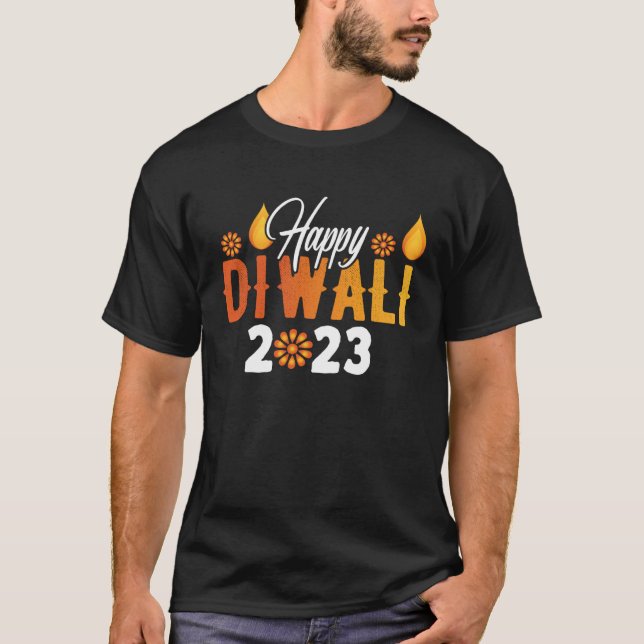 Camiseta Feliz Festival Diwali 2023 de Luces Hindúes (Anverso)