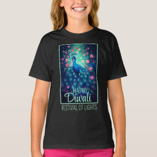 Camiseta Feliz Festival Diwali de Luces Peacock