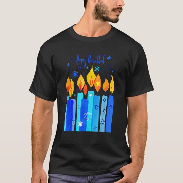 Camiseta Feliz Festival Hanukkah De La Estrella De La Luz D (Anverso)