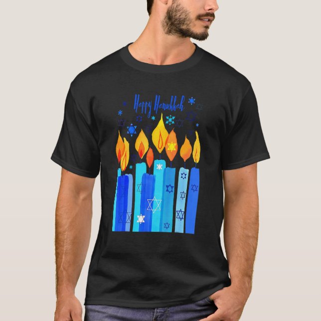 Camiseta Feliz Festival Hanukkah De La Estrella De La Luz D (Anverso)