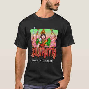 Camiseta Feliz Festival Hindú Navaratri diosa Durga hindú