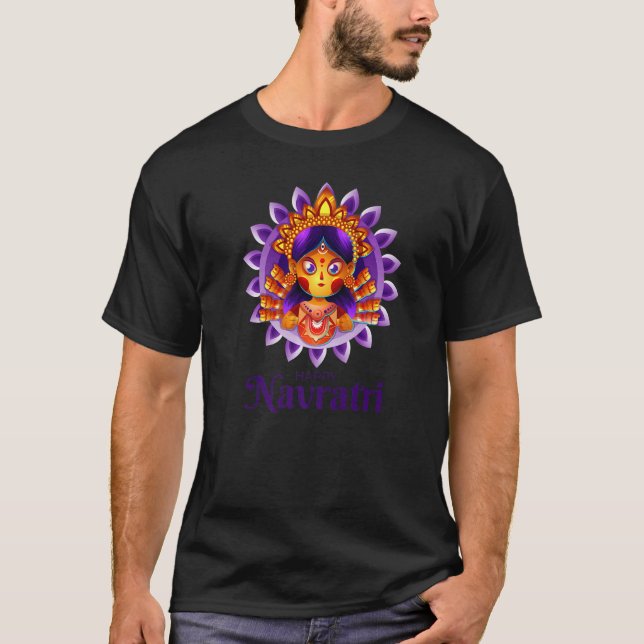 Camiseta Feliz Festival Navaratri de la Diosa Durga (Anverso)