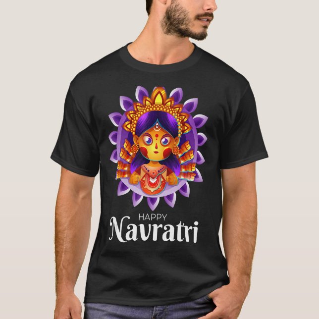 Camiseta Feliz Festival Navaratri de la Diosa Durga (Anverso)