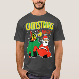 Camiseta Feliz fiesta borracho alegre tipsy Santa Claus Ch