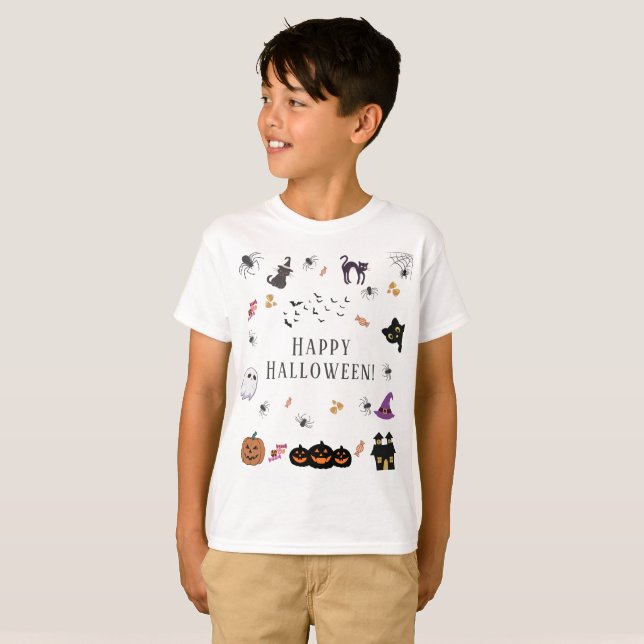 Camiseta Feliz Fiesta de Halloween (Anverso completo)