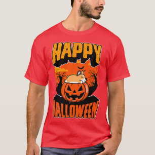 Camiseta Feliz Fiesta de Halloween, aplastar a Kawaii Corgi