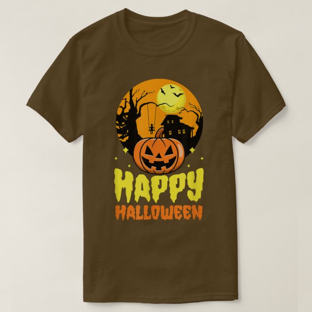 Camiseta Feliz Fiesta de Halloween Jack O Lantern (Diseño del anverso)